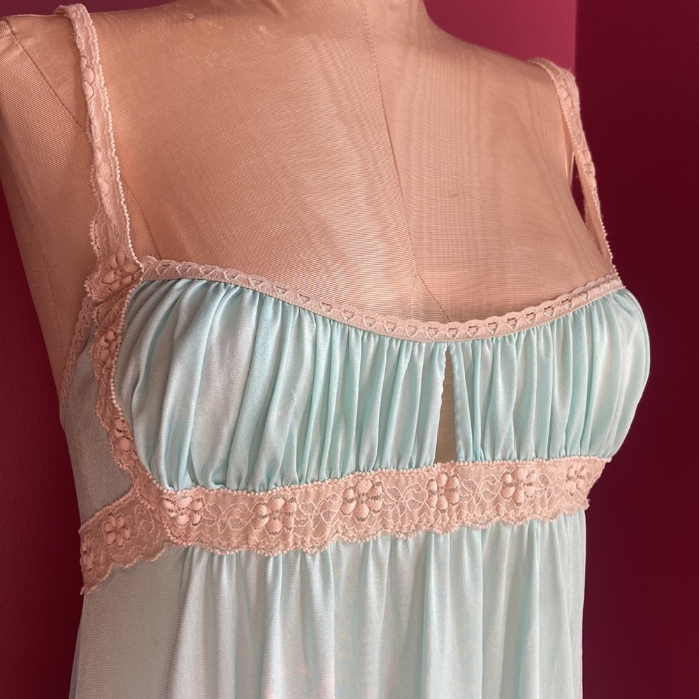 Vintage 60s Blue Kayser Nightgown Housedress - image 2